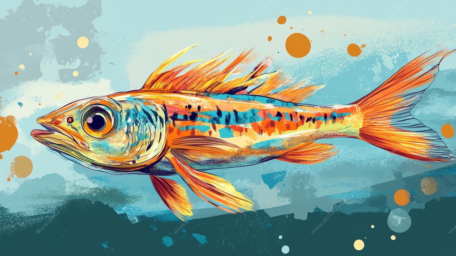 多彩梦幻鱼插画