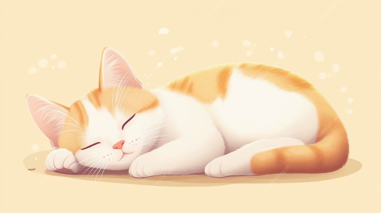 熟睡的橘白猫咪