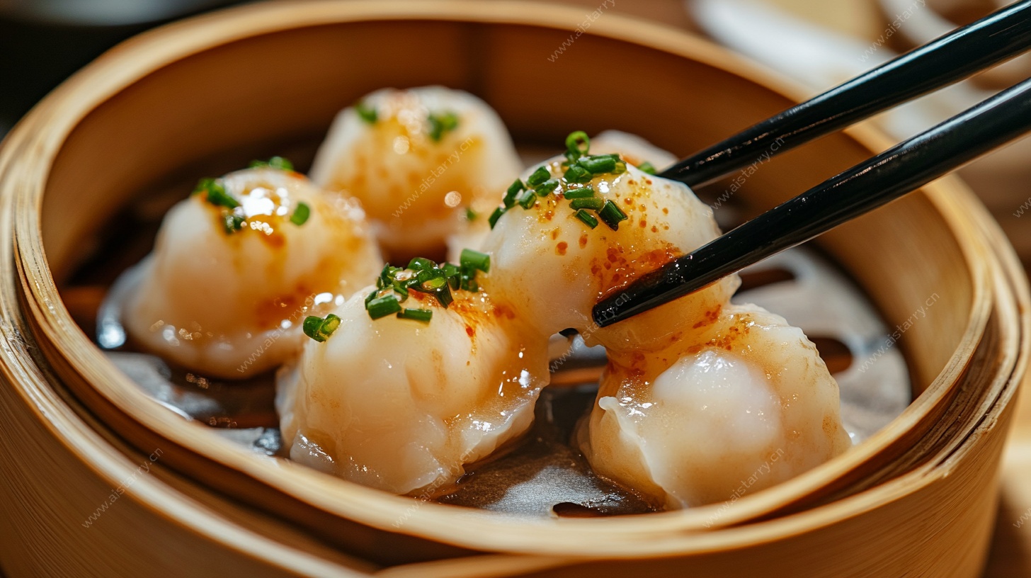 竹笼鲜虾饺 美味诱人