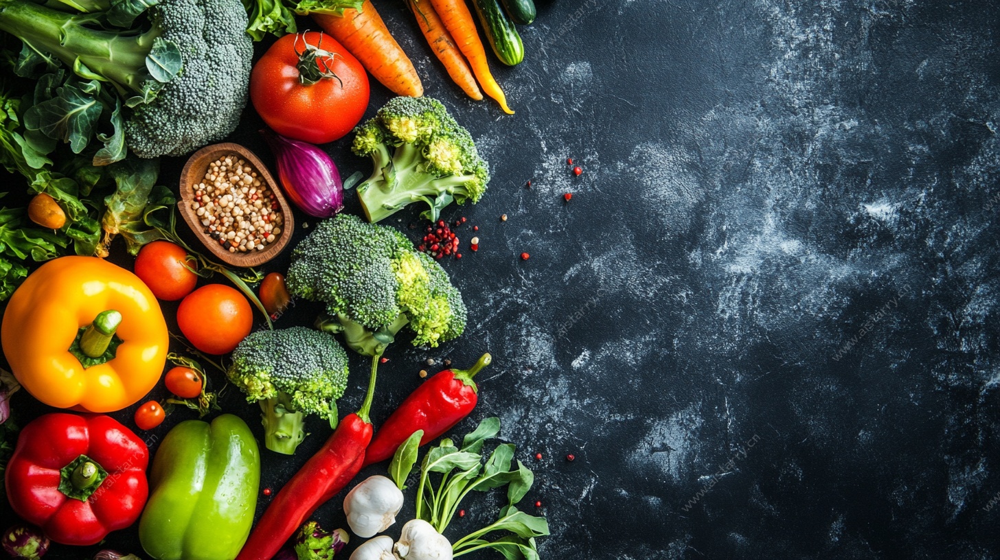 多彩新鲜蔬菜背景图