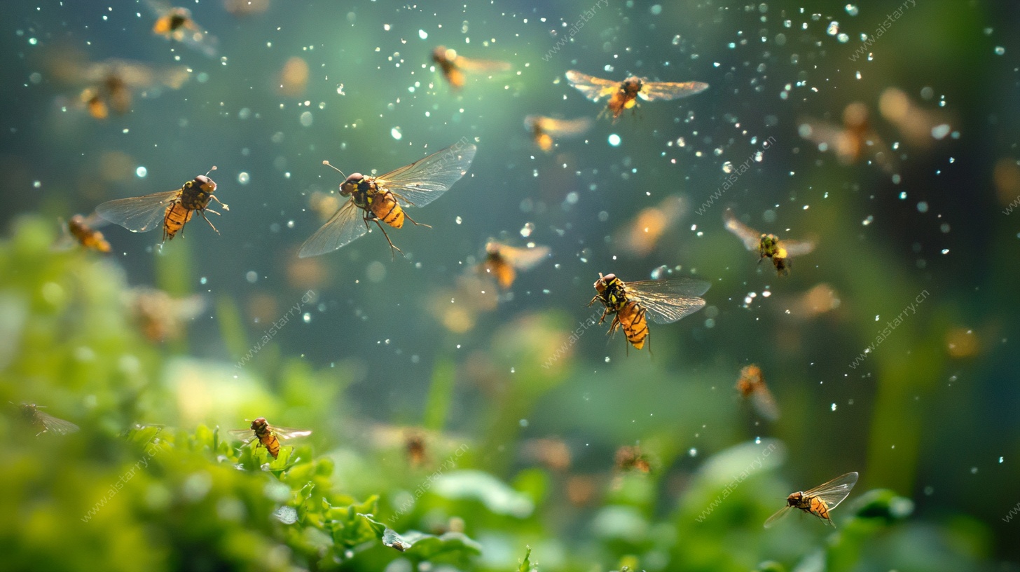 群蜂飞舞的自然瞬间