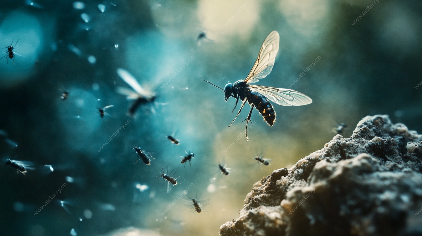 飞舞的蜂群近景特写