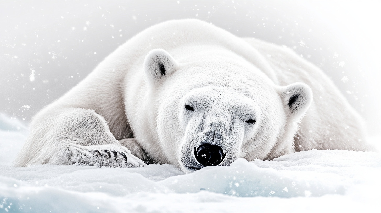 趴卧在雪地的北极熊