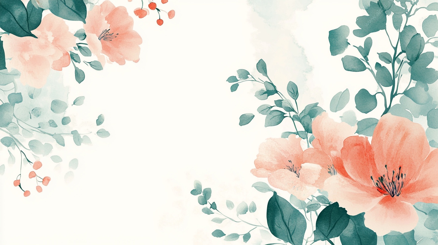 水彩花卉边框装饰图