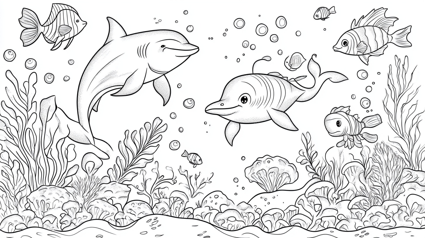 海底海豚与鱼的欢乐世界
