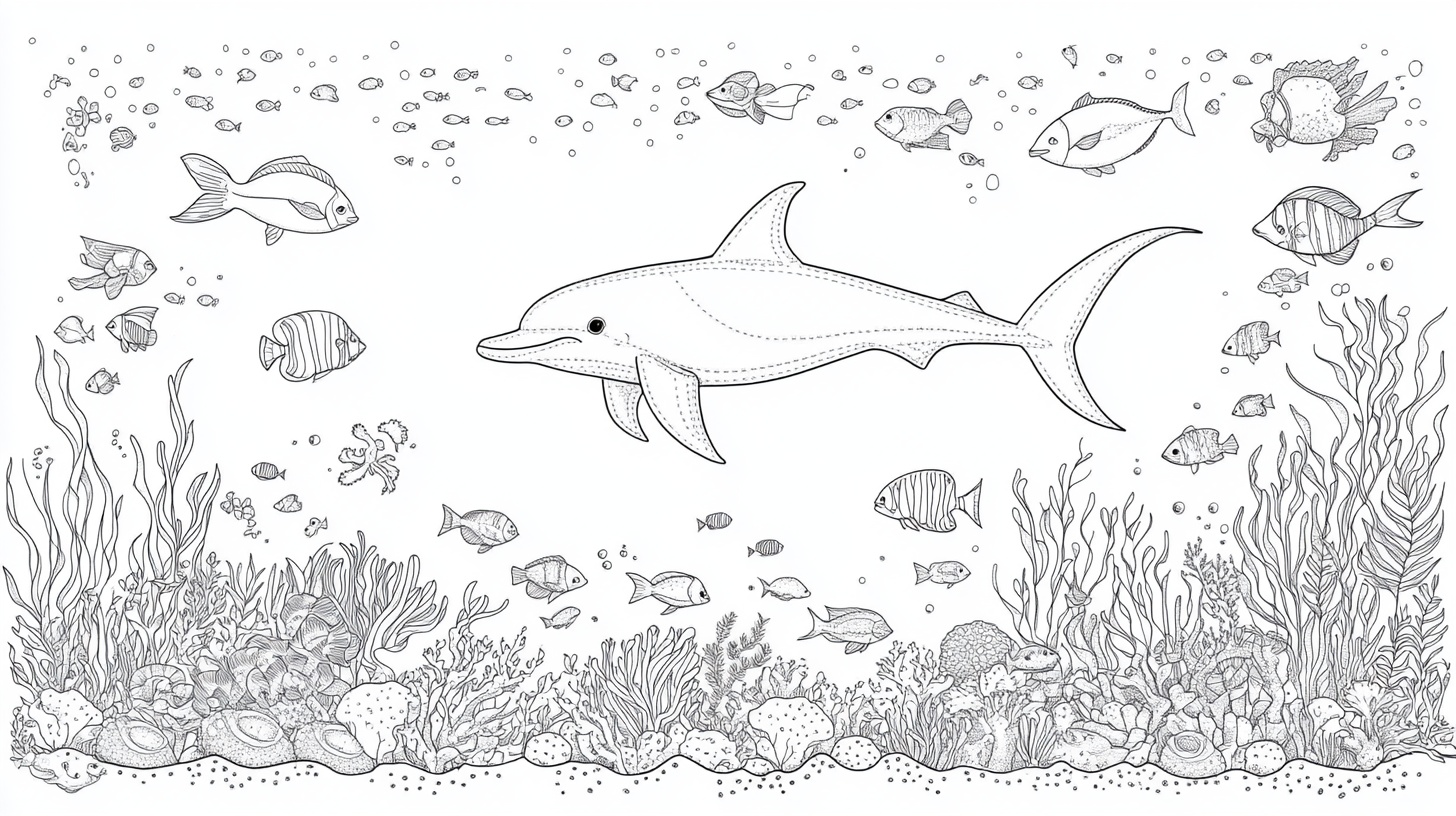 海豚畅游的海底世界