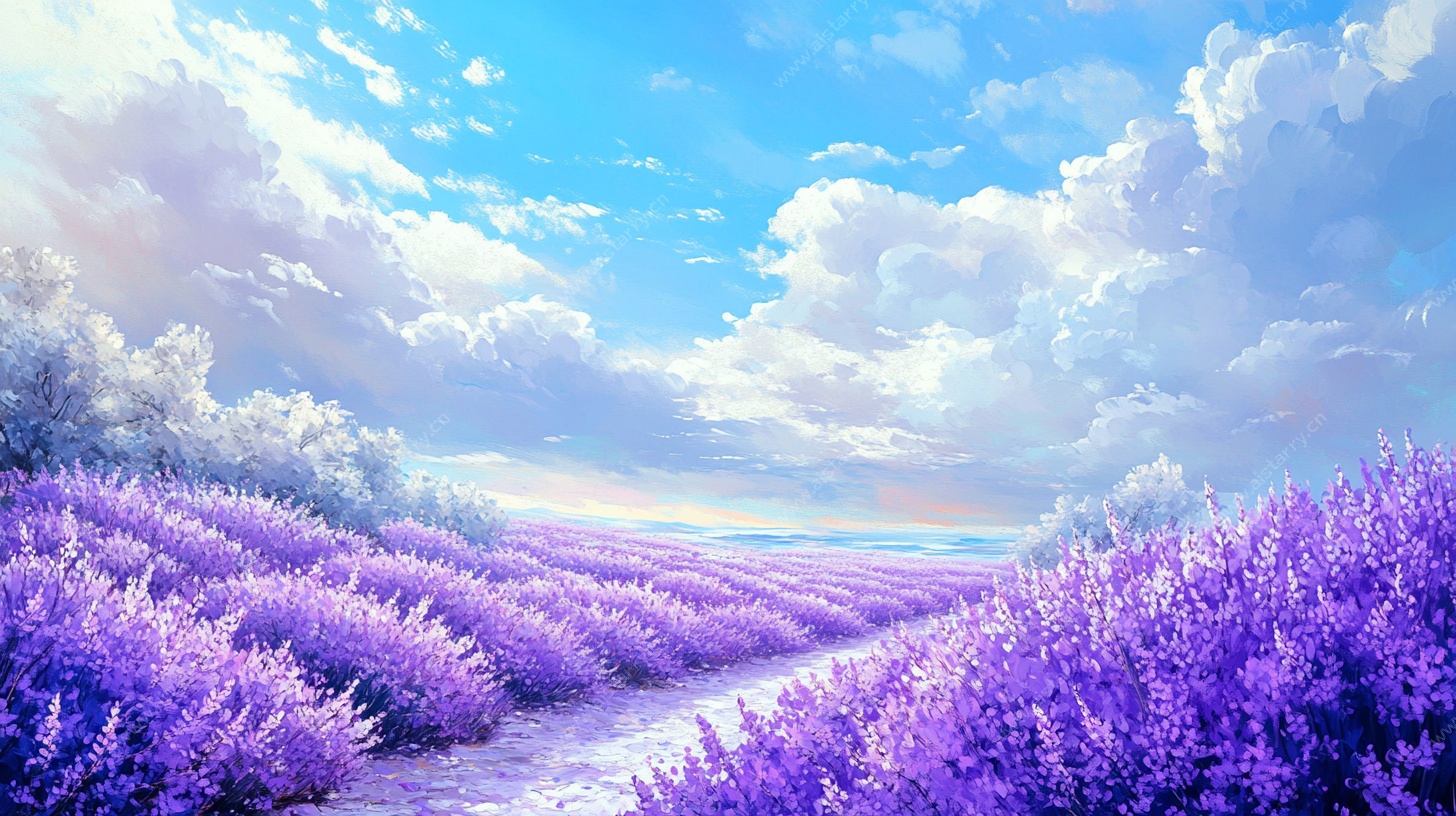 梦幻薰衣草田的浪漫风光