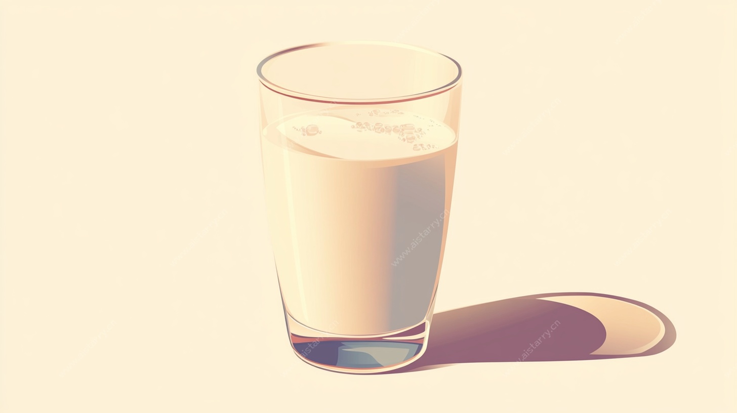 一杯满溢的牛奶插画