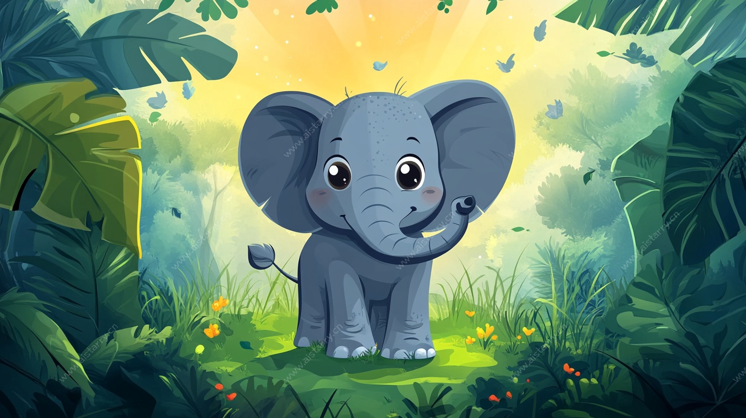 森林中的可爱小象