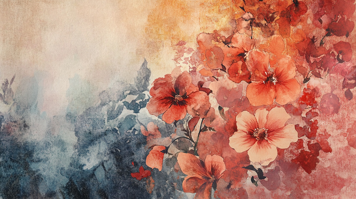 水彩花卉 绚烂绽放的美丽