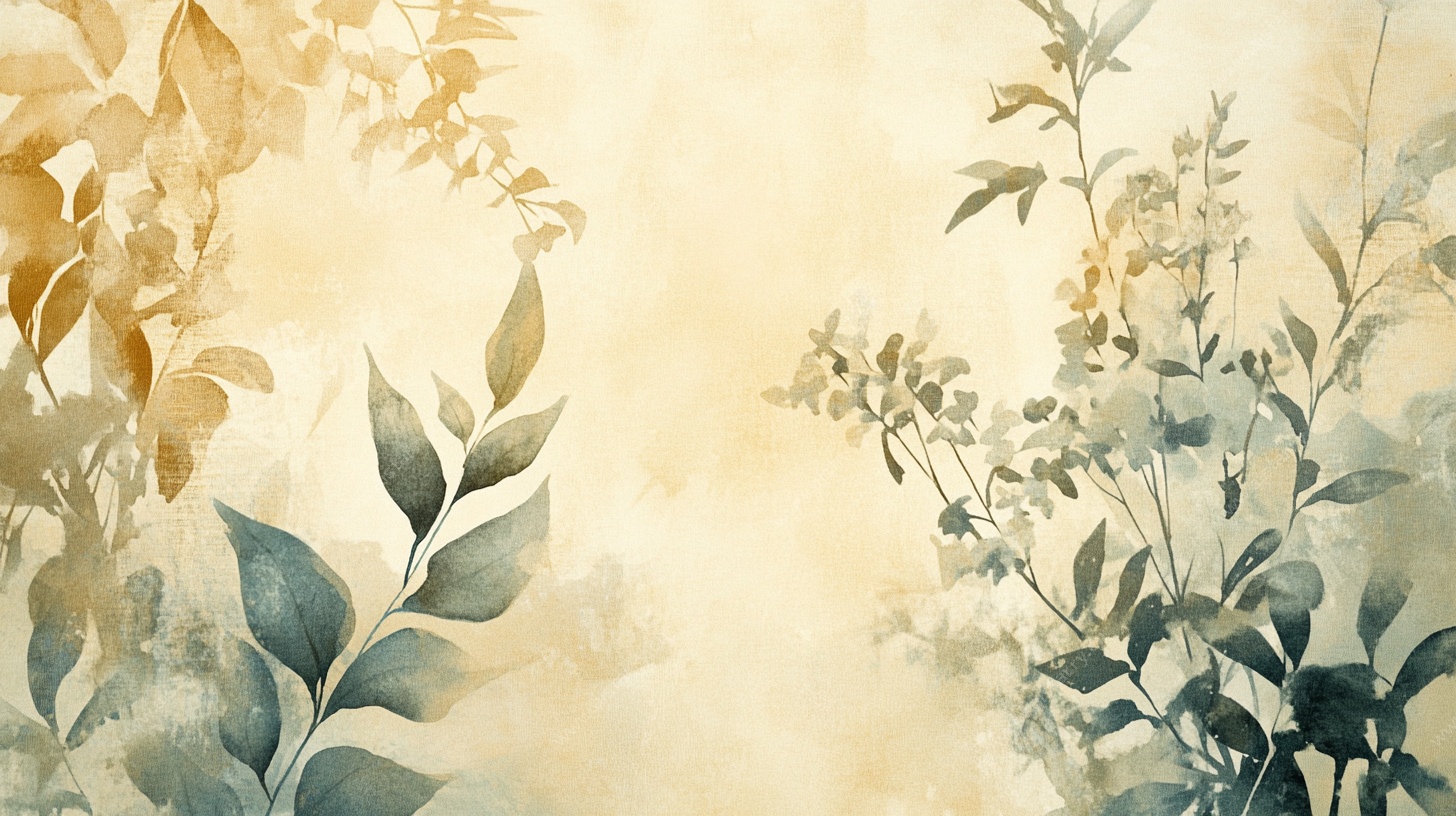 水彩风植物背景图