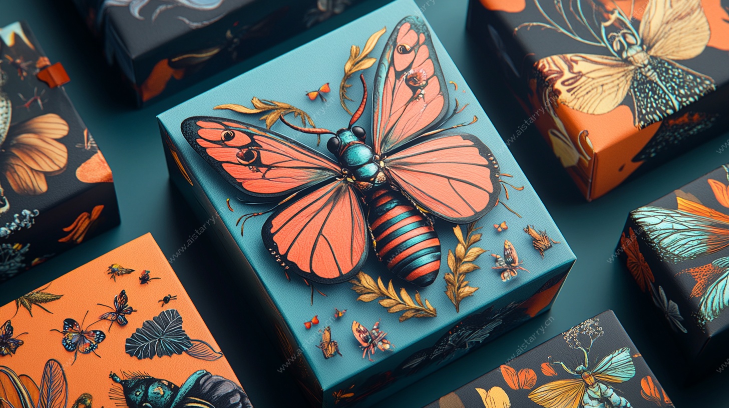 蝴蝶主题精美包装盒展示