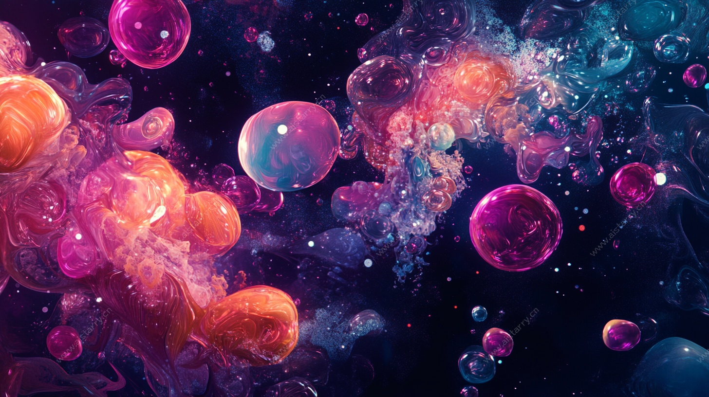 梦幻炫彩气泡宇宙图景