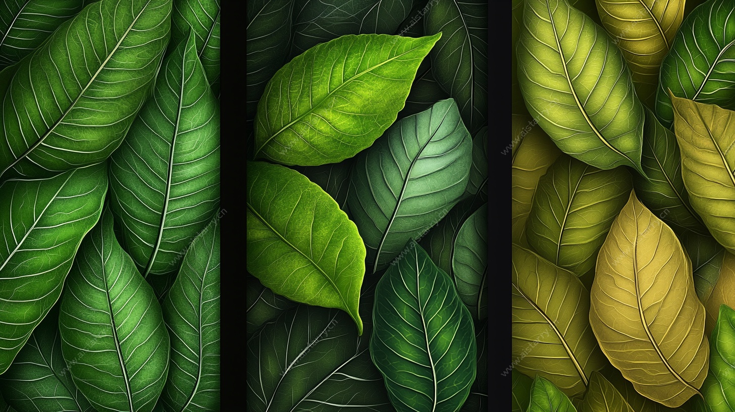 三色叶景 自然风背景图