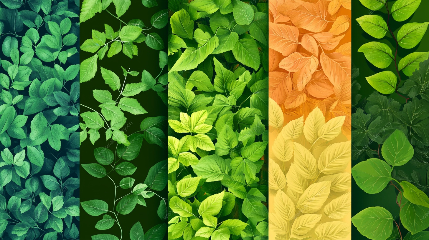 多彩叶片纹理背景图