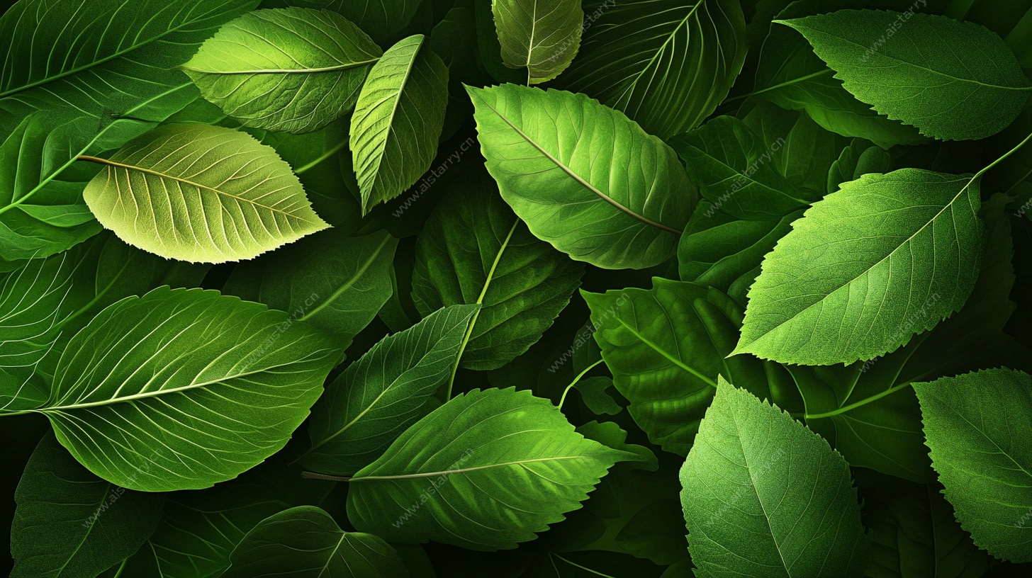 翠绿叶片的自然之美