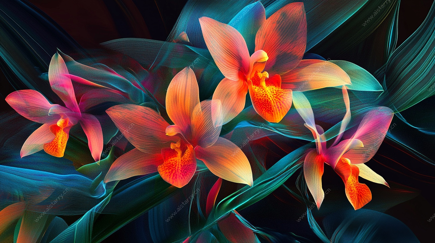 梦幻绚丽兰花艺术图像