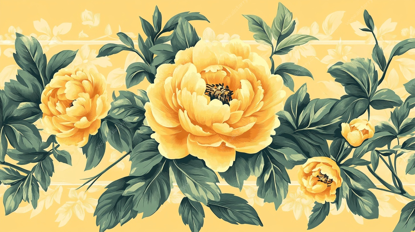 黄色花卉图案背景图