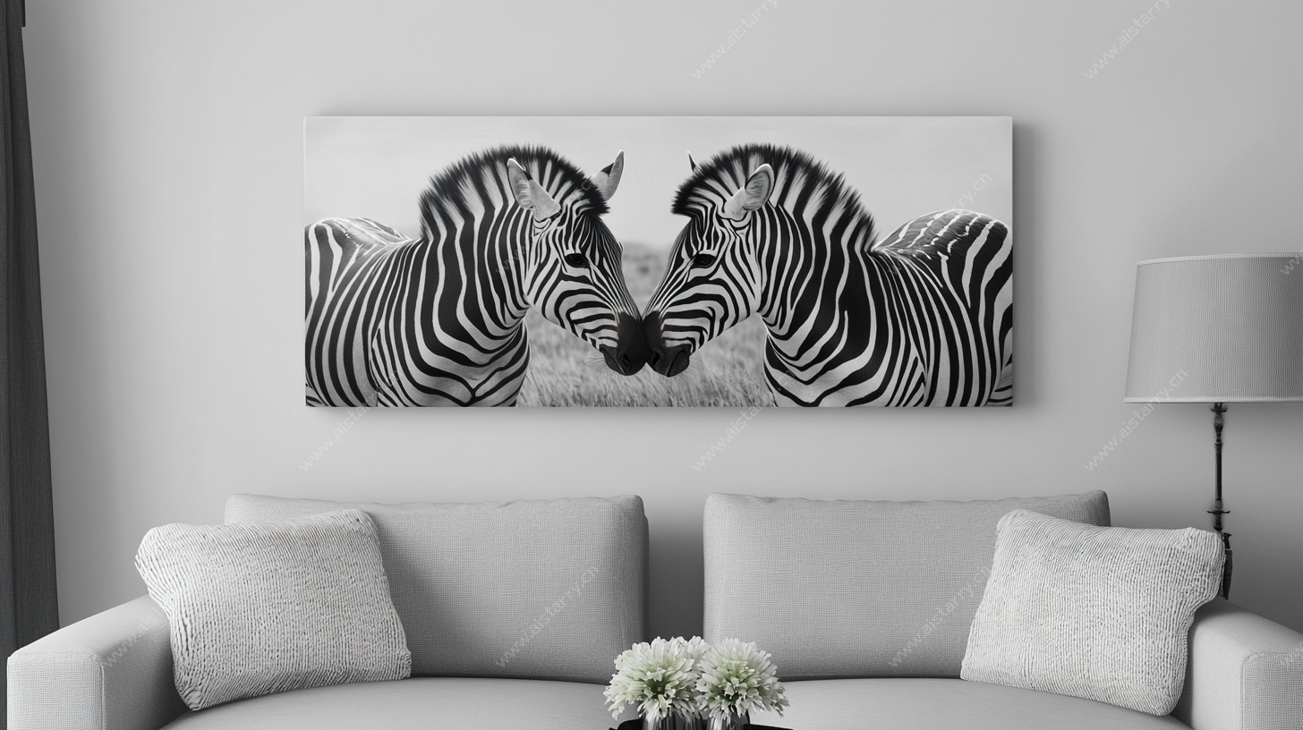 黑白斑马装饰画 客厅之美