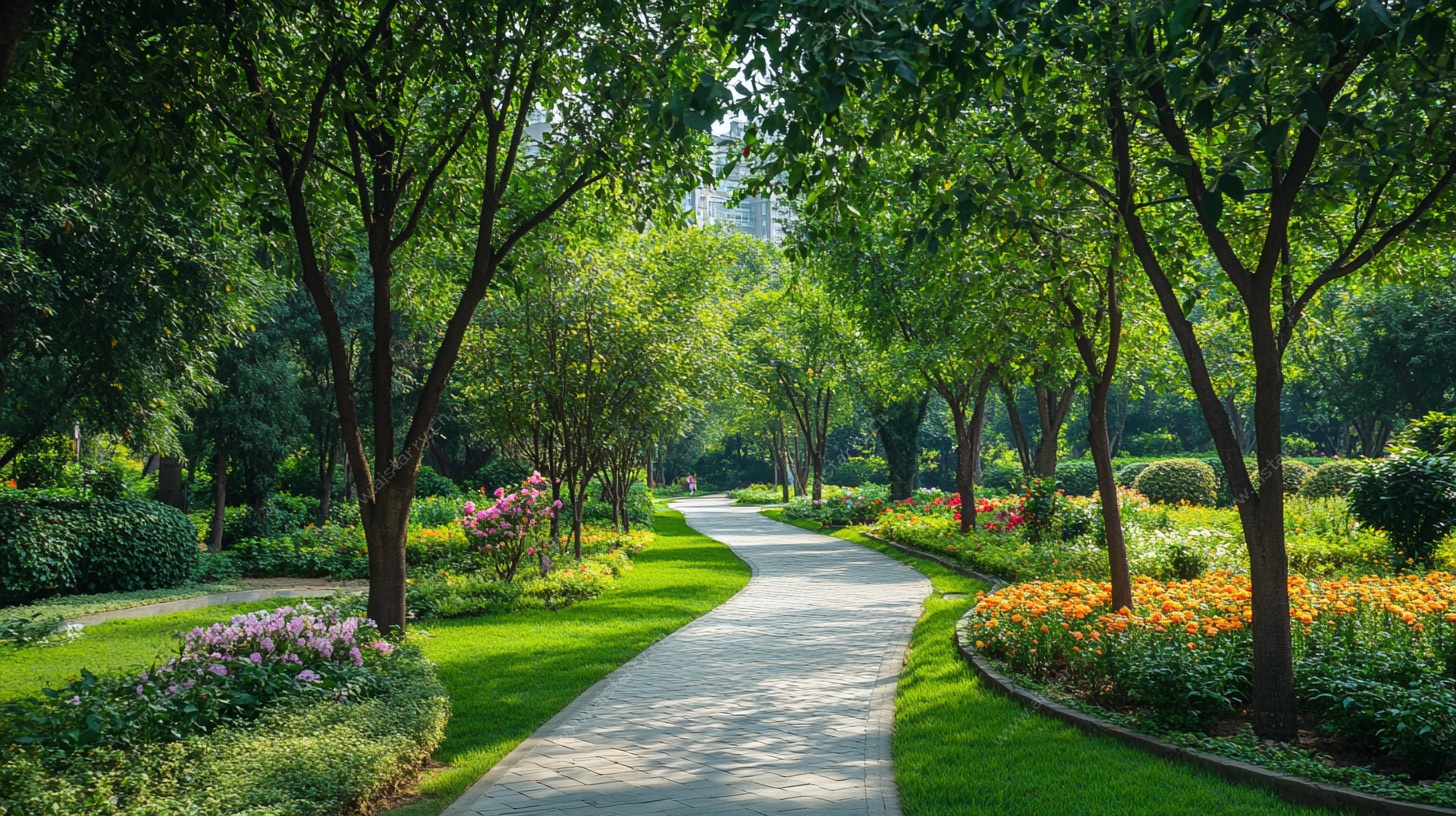 林间幽径的花园美景