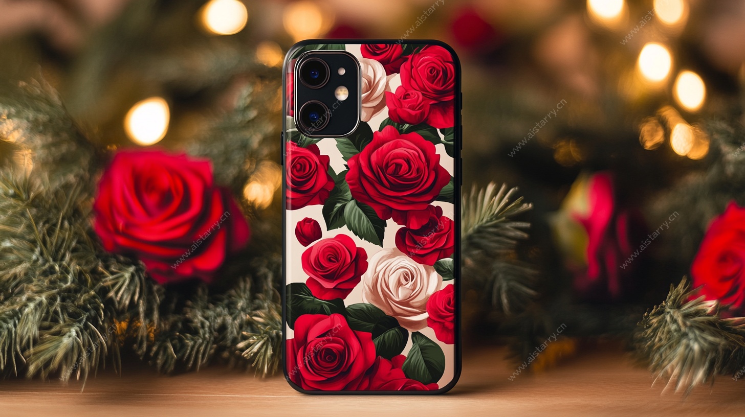 玫瑰图案手机壳 节日氛围浓