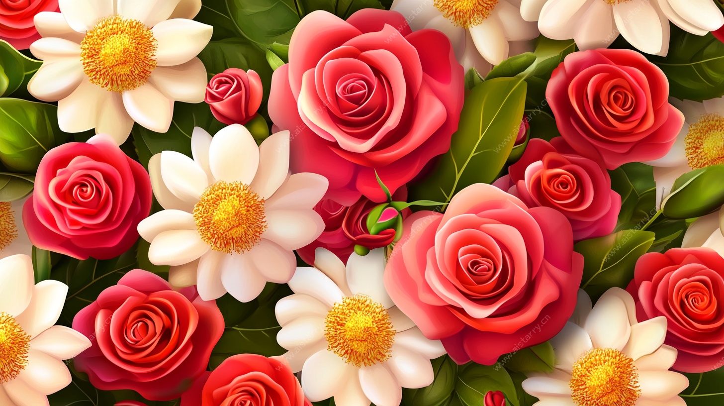 多彩花卉图案 清新浪漫风