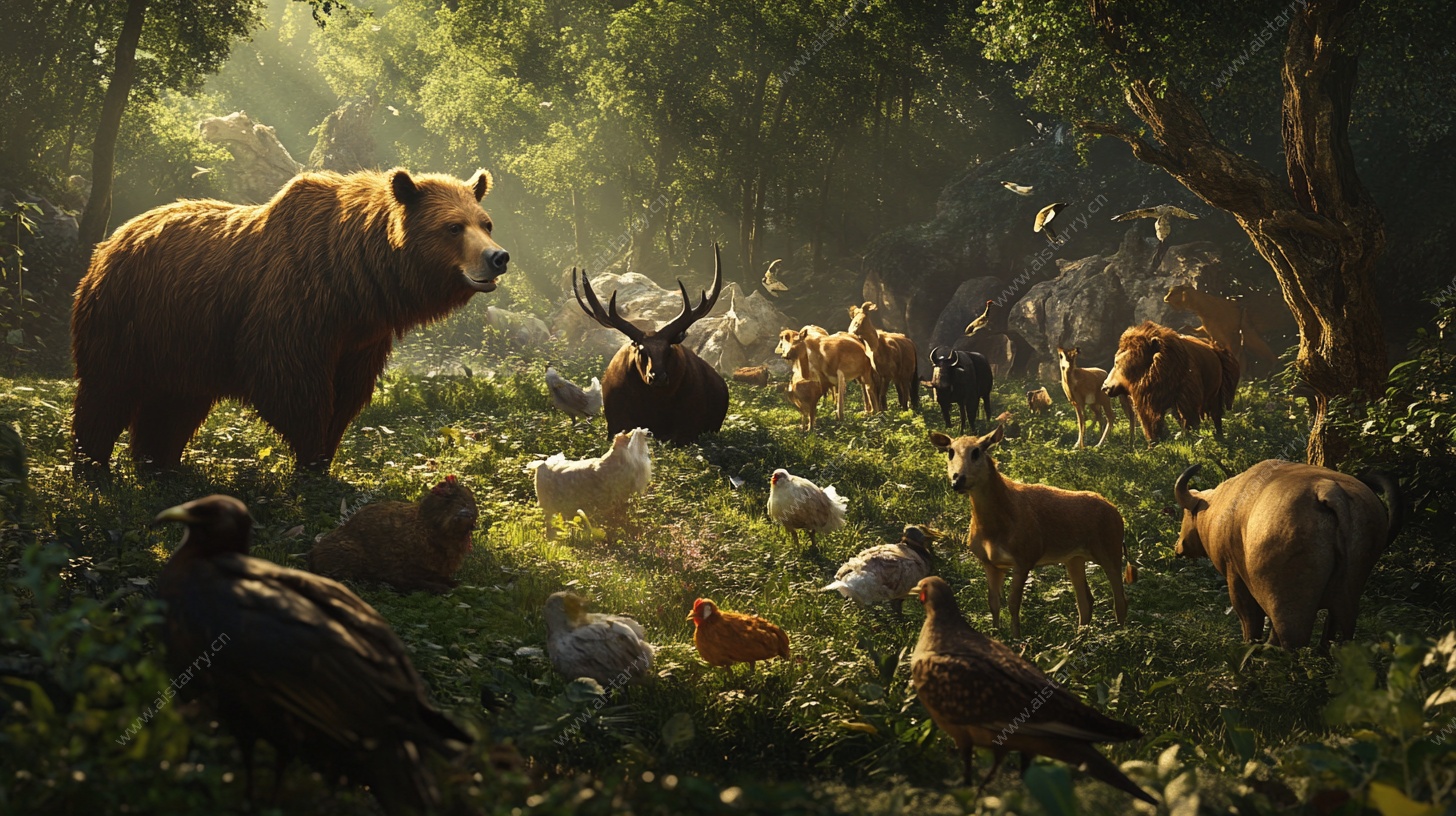 森林中的动物大聚会