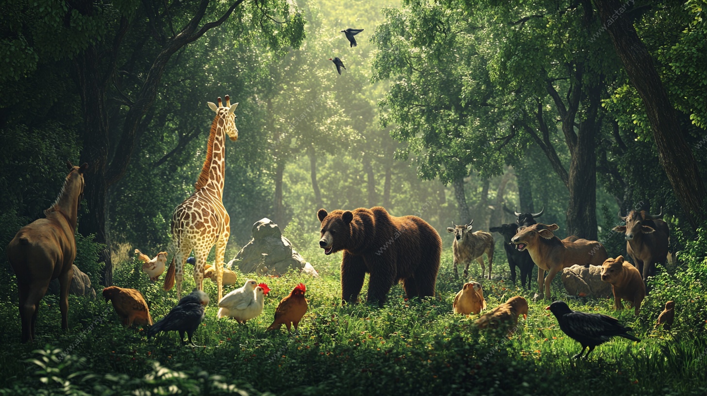 森林中的动物大聚会