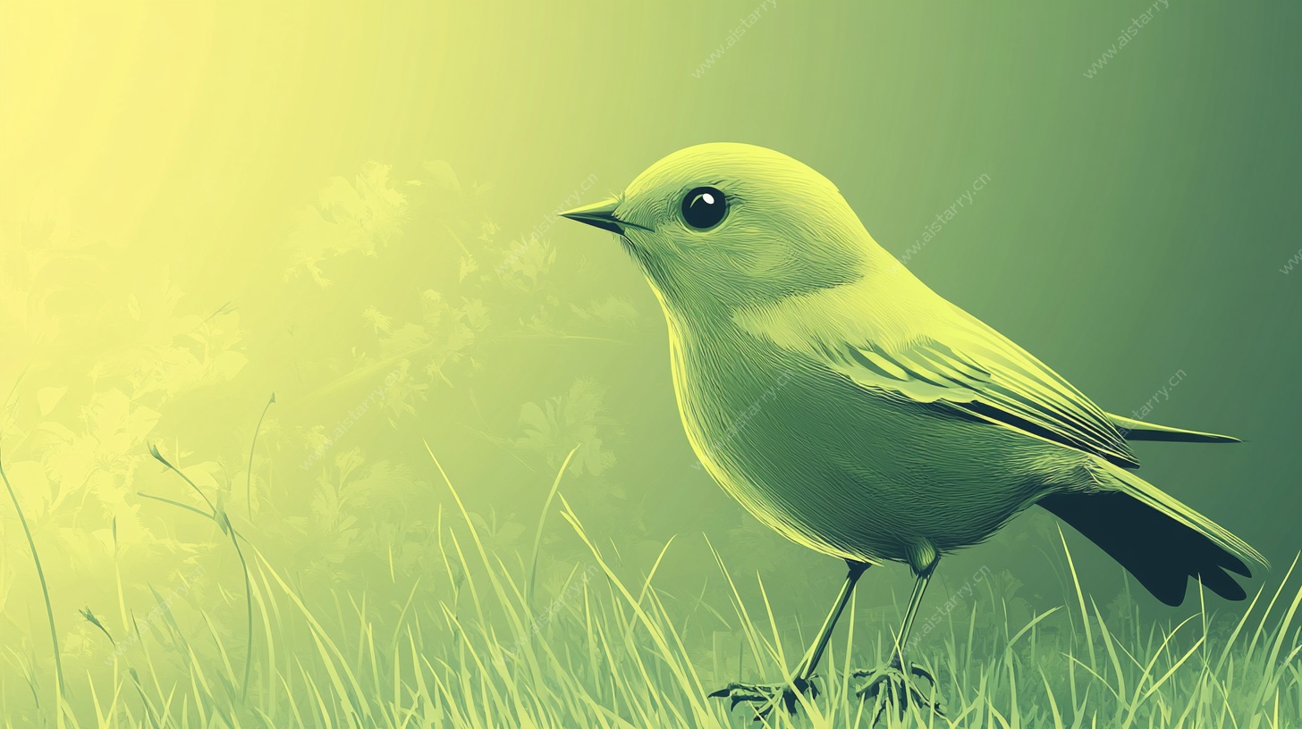 草地上的小黄鸟