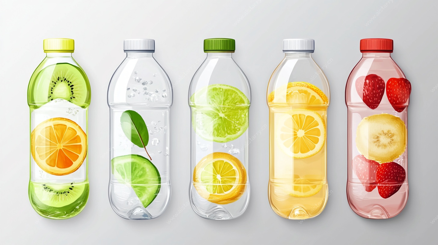 多彩水果瓶装饮料插画