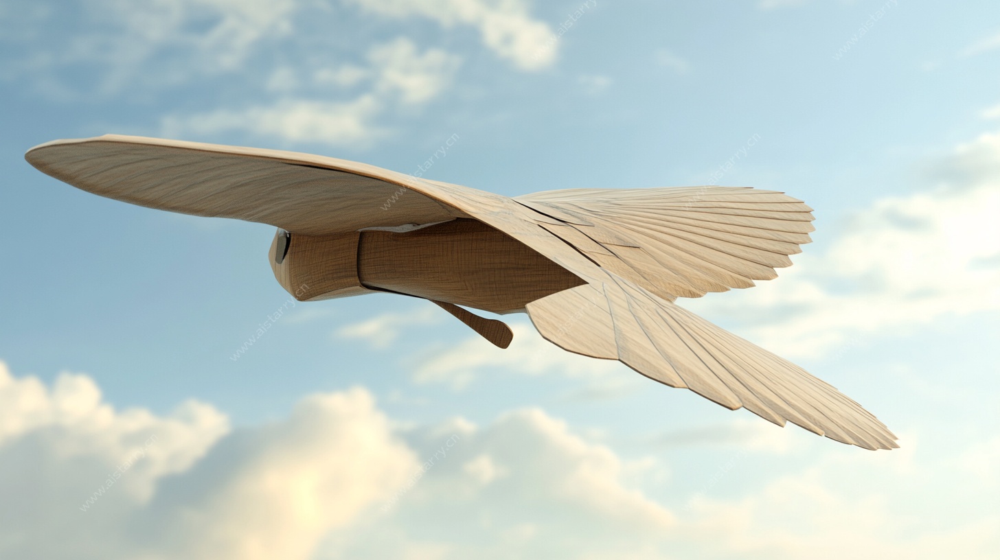 木质飞鸟模型翱翔蓝天