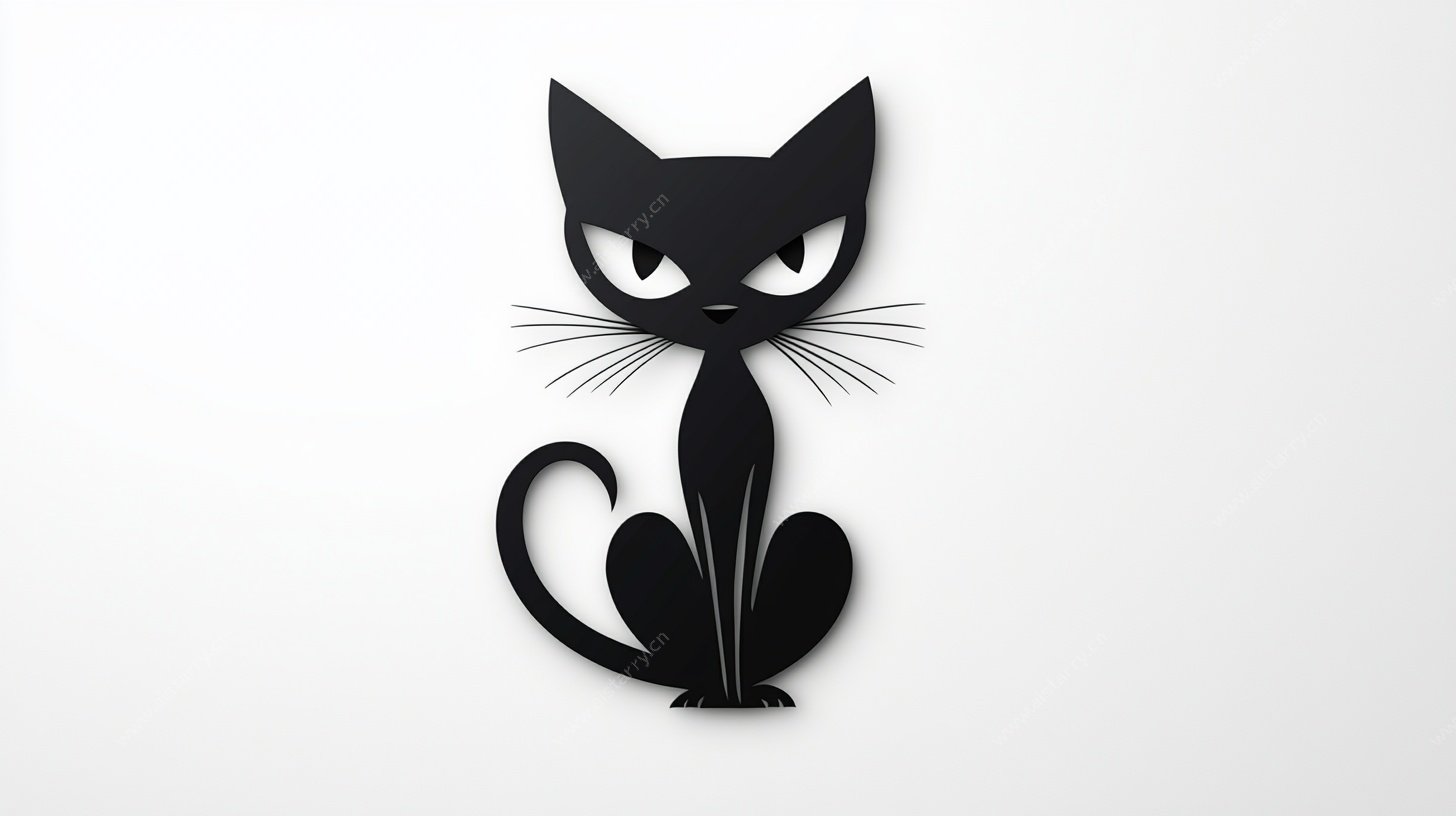 简约黑猫插画