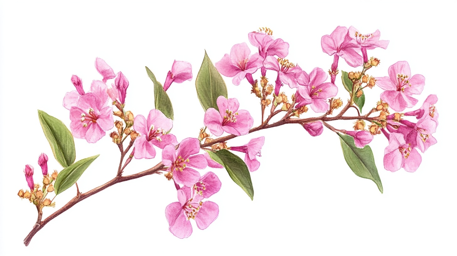 粉色樱花枝插画