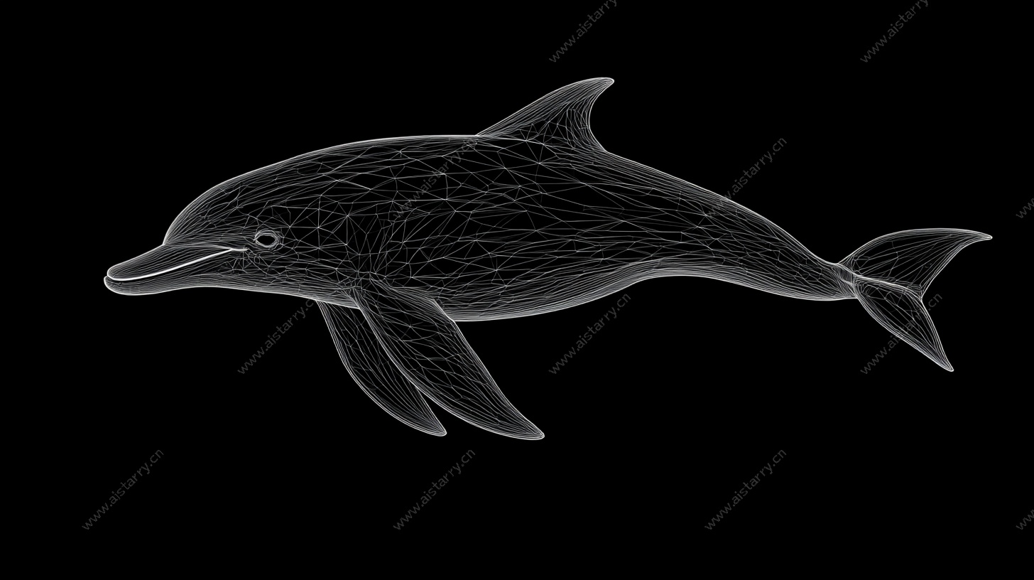 线条勾勒的灵动海豚