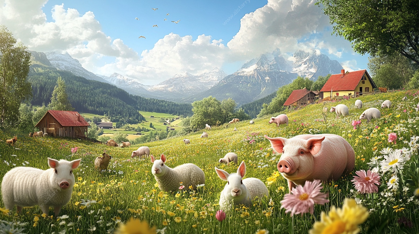 田园小猪的惬意时光