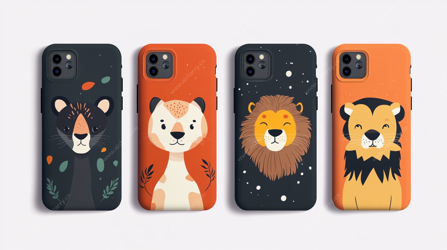 可爱动物图案手机壳展示