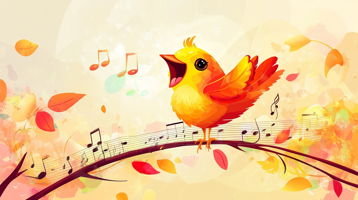 欢唱的小鸟 秋日音乐图景