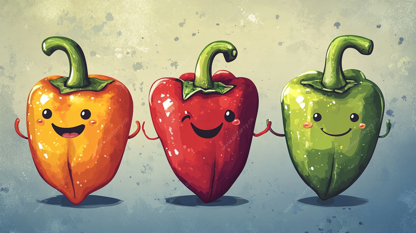 卡通彩椒三兄弟