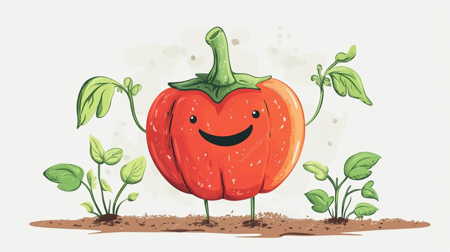 微笑的拟人化红色南瓜