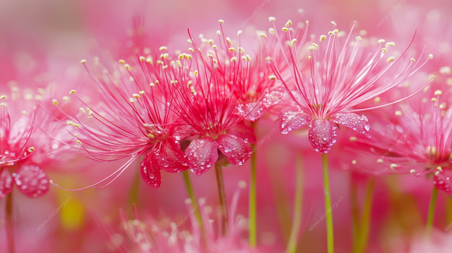 娇艳粉色花朵特写