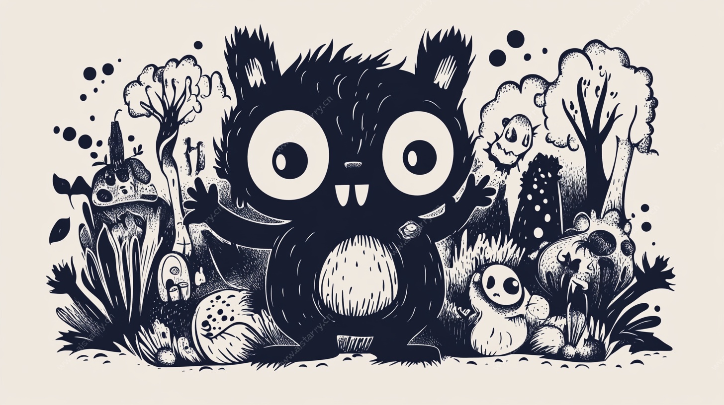 森林中的大眼萌怪兽