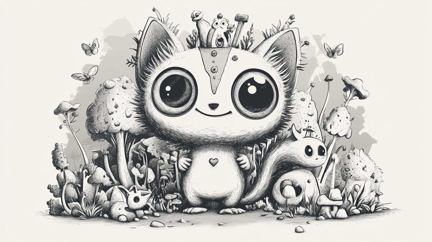 可爱猫咪的奇幻森林世界