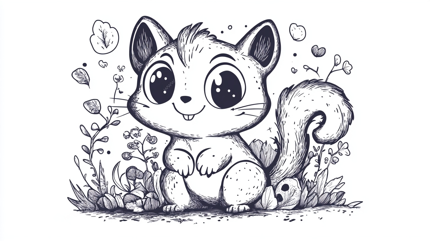 可爱松鼠插画
