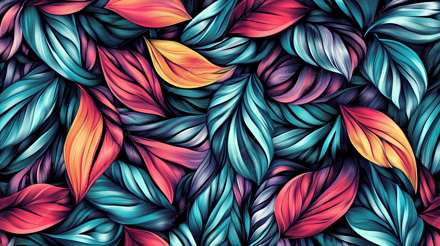 多彩叶脉图案背景纹理