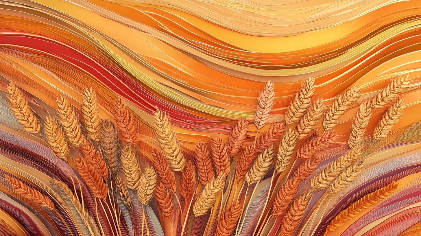 金色麦浪抽象艺术画作