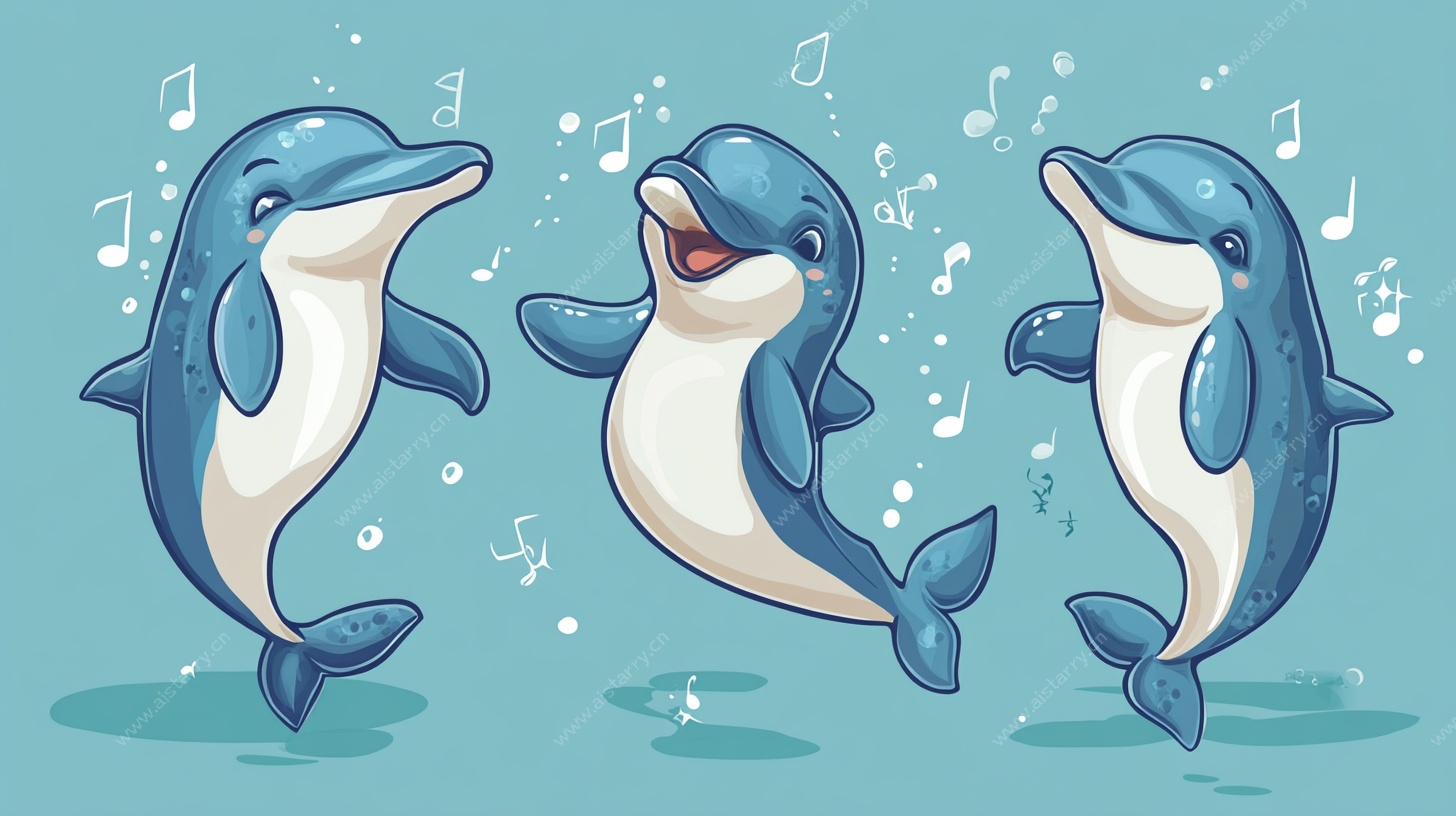 三只海豚欢乐起舞