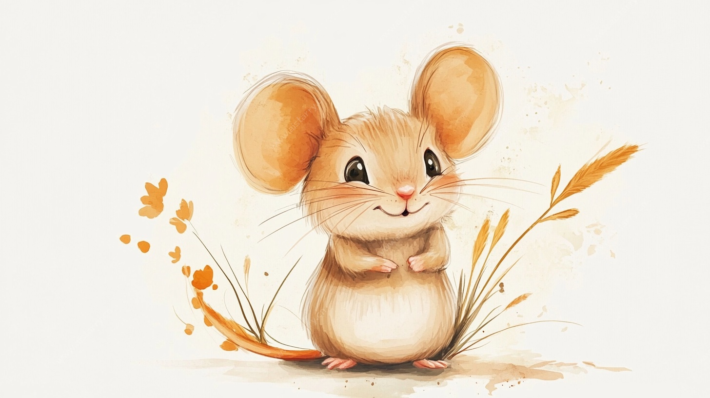 可爱小老鼠插画