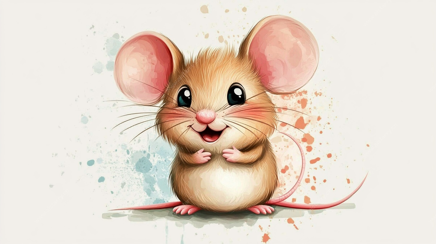 可爱小老鼠插画