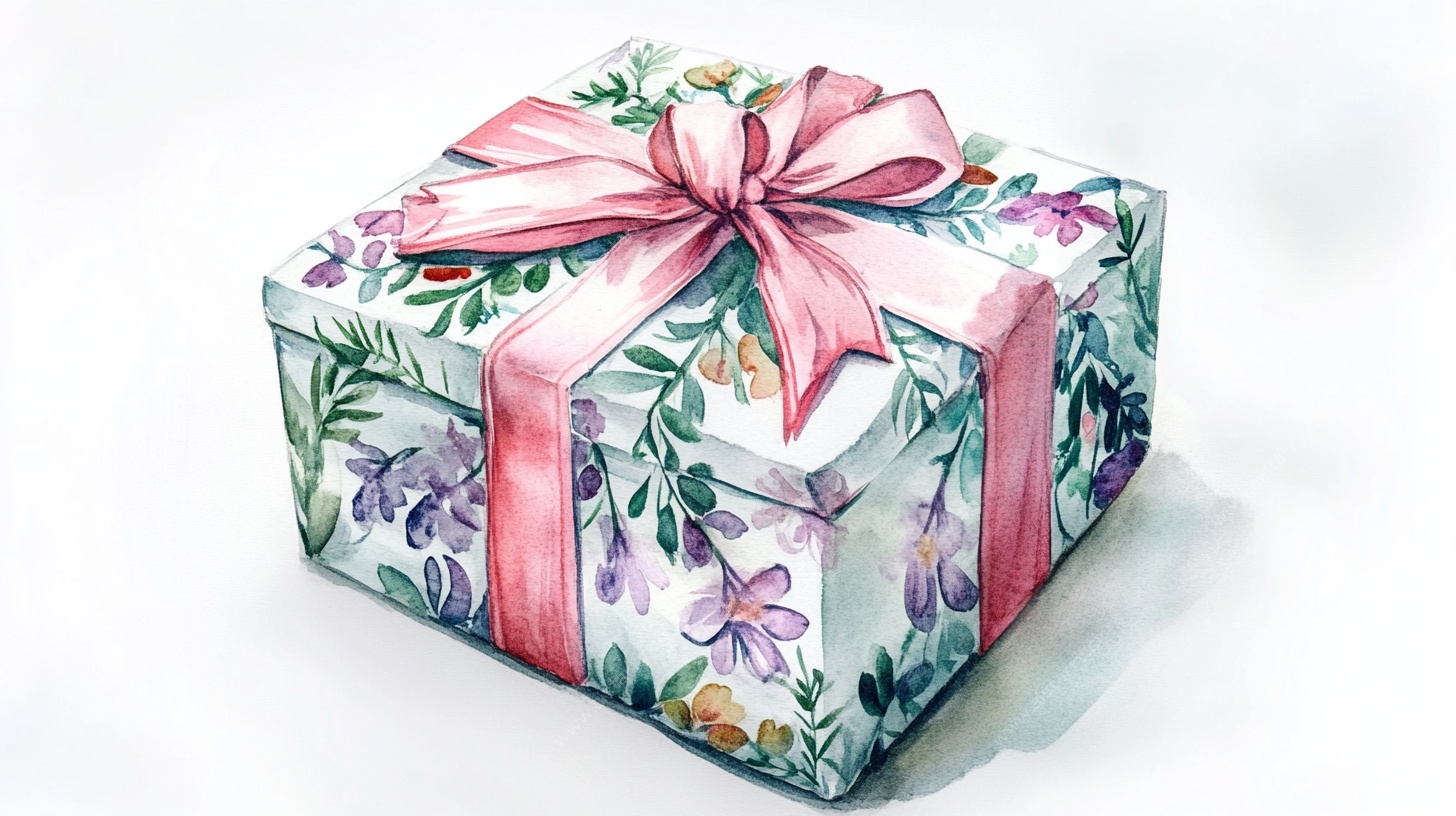 水彩花卉礼品盒