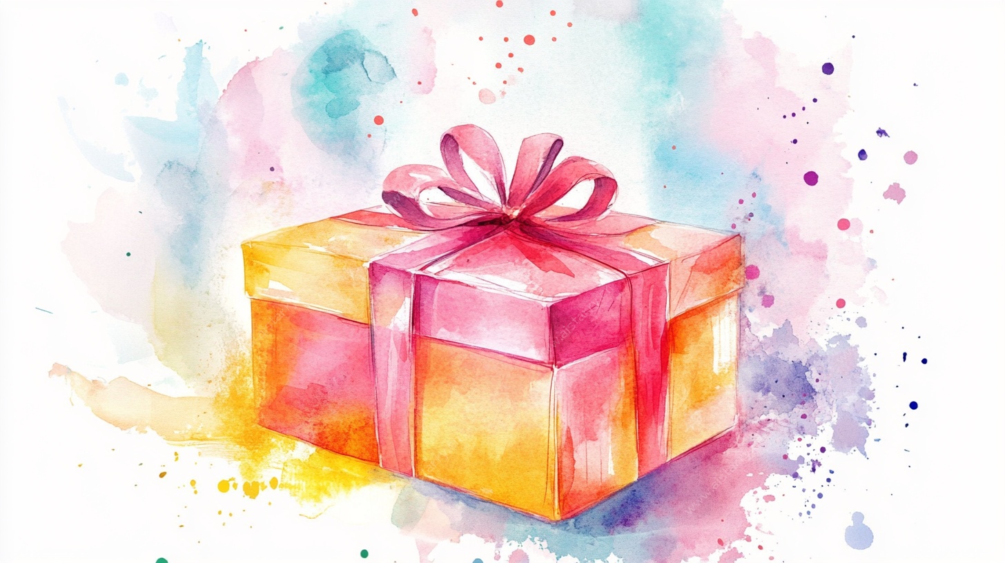 水彩风精美礼品盒